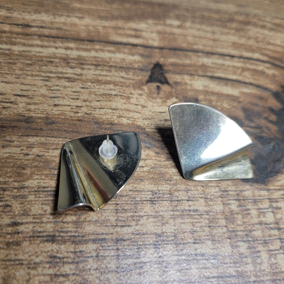 Vintage Accessories - vintage 80s gold abstract earrings